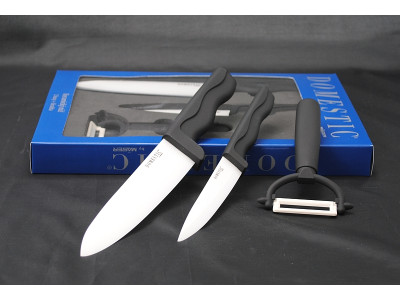 DOMESTIC Souprava keramických nožů 2 ks + škrabka
